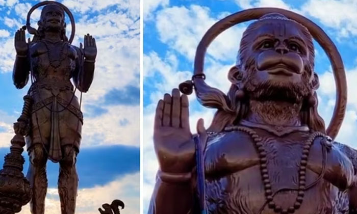  90-foot Hanuman Statue Unveiled In Houston, Prana Pratishtha ,held Today ,housto-TeluguStop.com