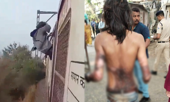  Boy Attempts Risky Stunt On Moving Train Roof Goes Wrong Viral Video Details, Vi-TeluguStop.com