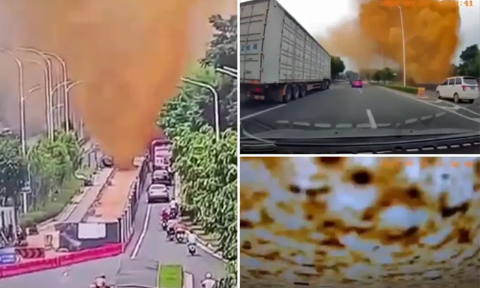  Cars Pedestrians Soaked In Faeces After Sewage Pipe Explodes In China Details, S-TeluguStop.com