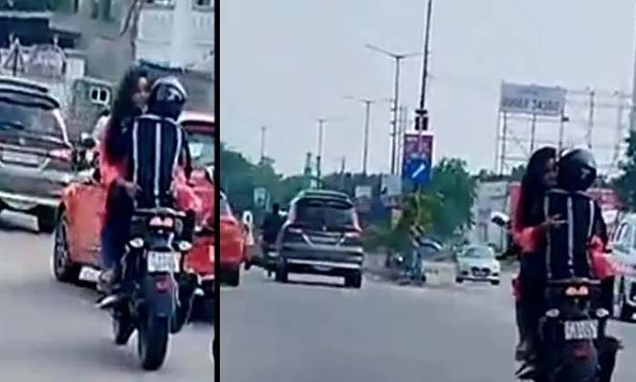  The Angry Couple On The Bike Is Somewhere In Our Hyderabad, Viral Video, Social-TeluguStop.com