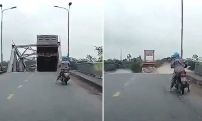  Viral Video Truck Plunging Into River After Steel Bridge Collapses Typhoon Yagi-TeluguStop.com