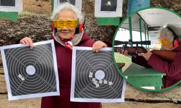  92-year-old Chinese Veteran Hits Bullseye At Firing Range Despite Cataract Viral-TeluguStop.com