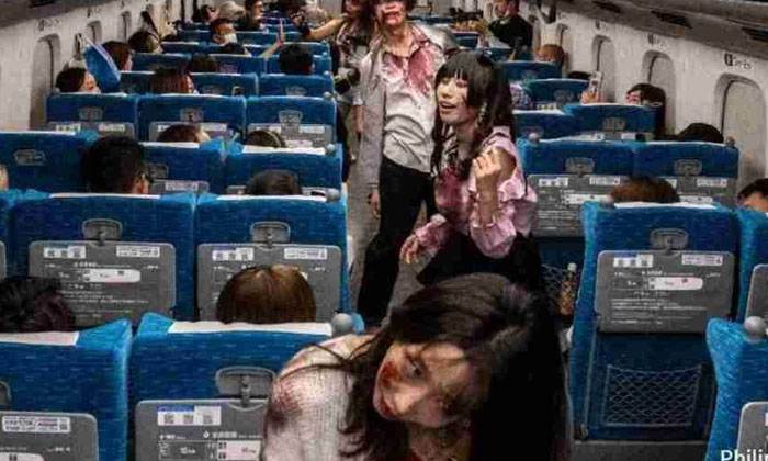  If You See The Video Of Zombies In Japan's Bullet Train, You Will Tremble, Japan-TeluguStop.com