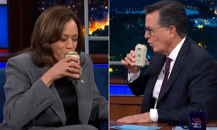  Kamala Harris Cracks Open A Beer During Late Show In Tv Details, Kamala Harris ,-TeluguStop.com