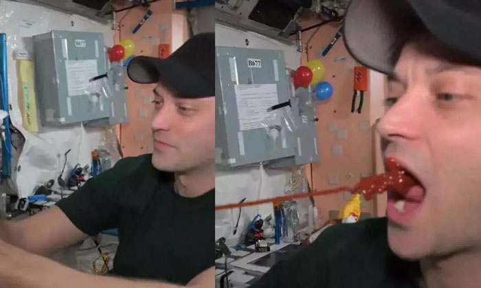  Video: Do ​​you Know How To Eat Ketchup In Zero Gravity, Spacex Crew-8 Missi-TeluguStop.com