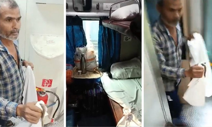  Snake Found On Ac Berth In Vasco-da-gama Express Viral Video Details, Irctc ,r-TeluguStop.com