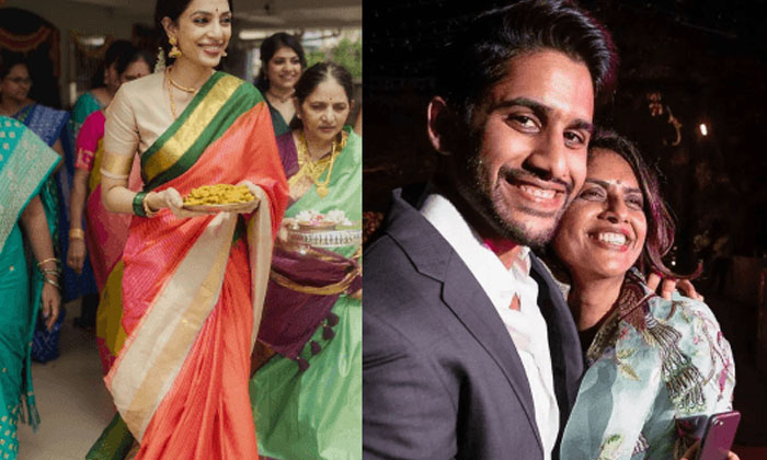  Sobhita Wear Her Mother In-law Saree In Her Pre Wedding Celebrations,naga Chaita-TeluguStop.com