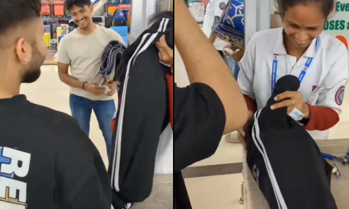  Man Carrying Goods In Shorts Instead Luggage Cover During Shopping Funny Video D-TeluguStop.com