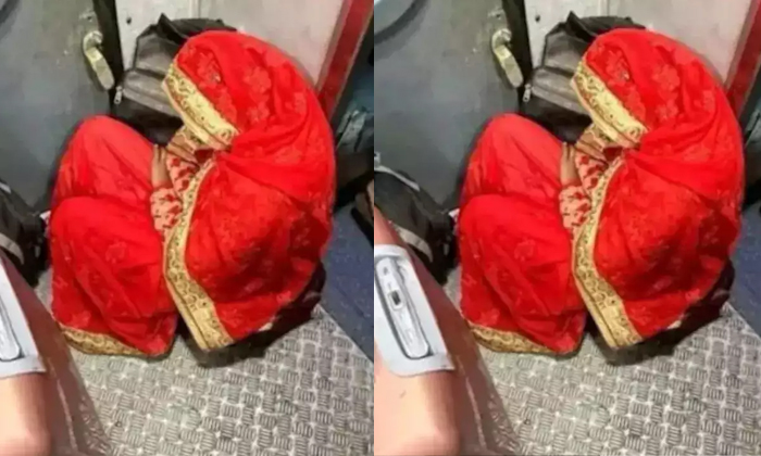  Photo Of Bride Sitting On Train Floor Goes Viral Details, Viral Photo, Bride In-TeluguStop.com