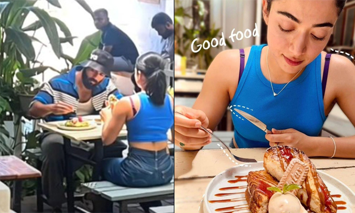  Rashmika And Vijay Devarakonda Spotted At Restaurant Details, Vijay Devarakonda,-TeluguStop.com