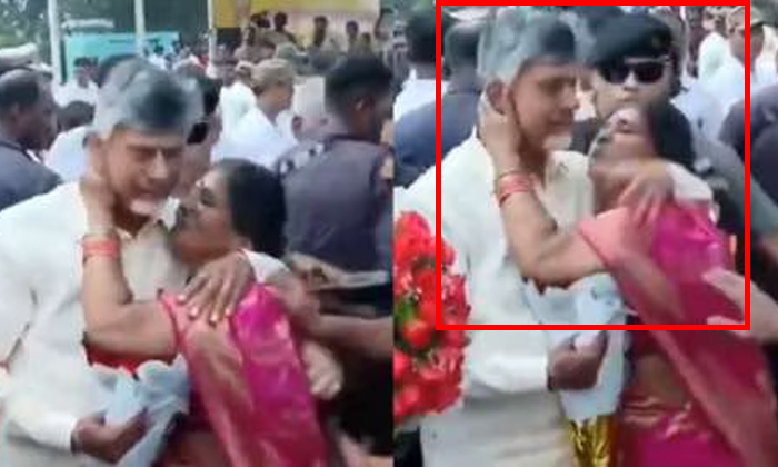  The Woman Who Was Going To Kiss The Chief Minister.. The Video Is Viral, Ap Cm,-TeluguStop.com