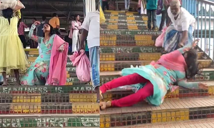  Young Lady Who Fell Down The Stairs For The Reels Video Viral Details, Social Me-TeluguStop.com