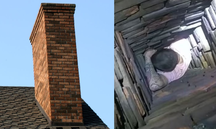  Thief Gets Stuck In Chimney While Fleeing Police In Massachusetts Video Viral De-TeluguStop.com