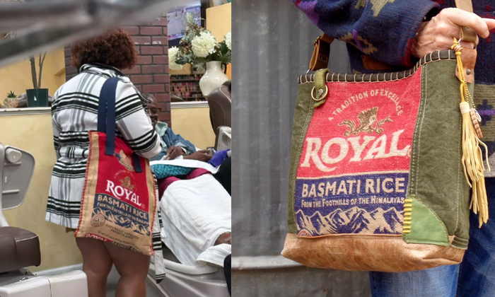  Us Woman Carrying Basmati Rice Bag Over Luxury Bag Viral Trend Details, Basmati-TeluguStop.com