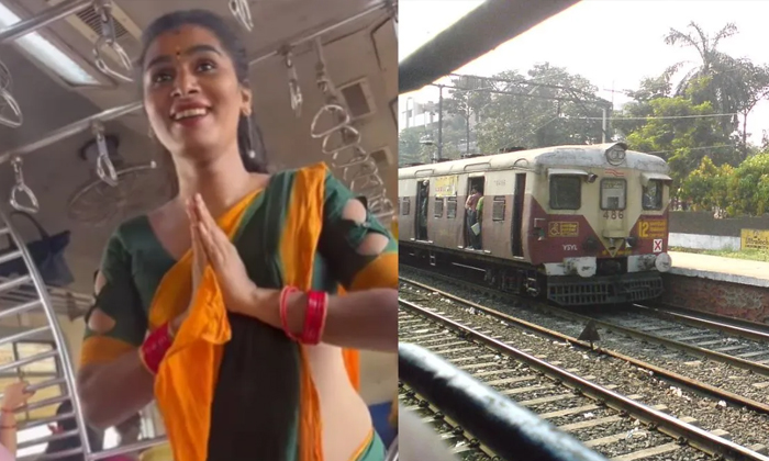  Full Entertainment For Passengers.. Transwoman Mimicry Adversaries In Mumbai Loc-TeluguStop.com