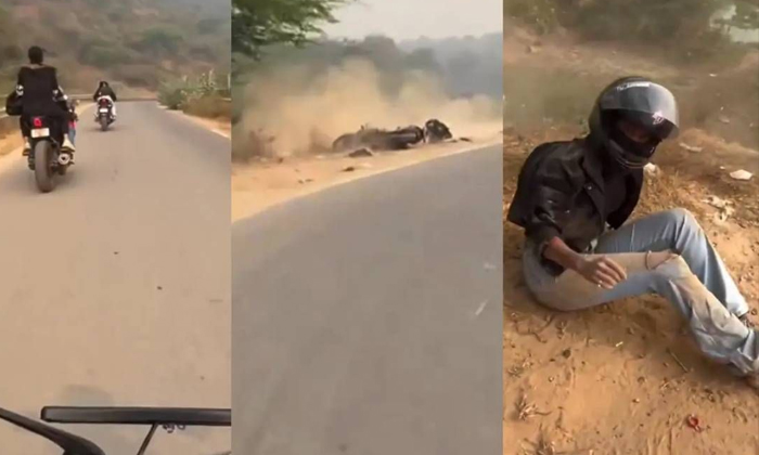  Video: Girl Falls Off Bike While Speeding...look At The Injuries!!, Viral Video,-TeluguStop.com