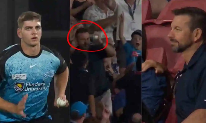  Father Catches Six Against His Son In Big Bash League Video Viral Details, Paren-TeluguStop.com