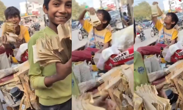  Ragpicker Kids Find Bundles Of 500 Notes In Discarded Bag Viral Video Details, R-TeluguStop.com