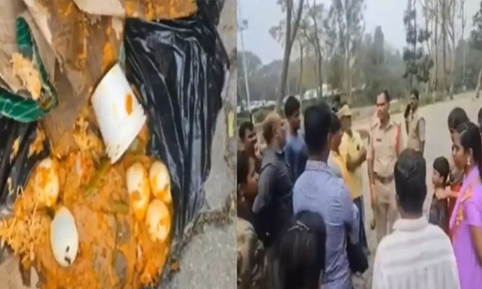  Video Viral Tamil Nadu Devotees Eating Egg Biryani On Sacred Hills Of Tirumala D-TeluguStop.com