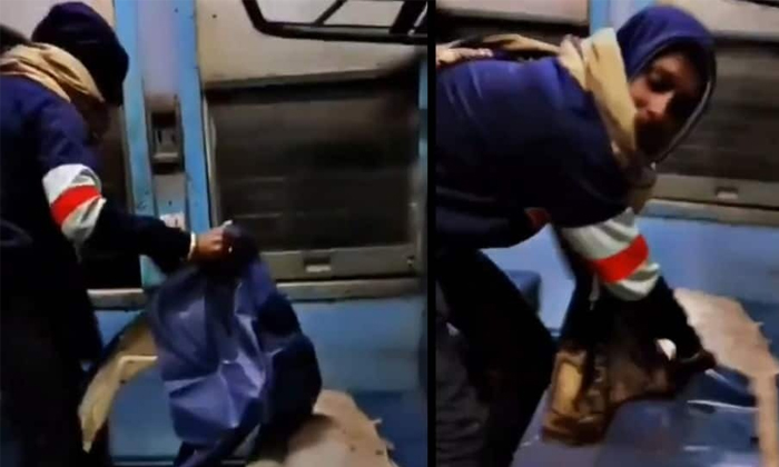  Man Tears Train Seats For Reel Video Details, Train Travel Experience, Railway V-TeluguStop.com