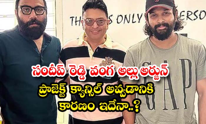 సందీప్ రెడ్డి వంగ అల్లు అర్జున్ ప్రాజెక్ట్ క్యాన్సిల్ అవ్వడానికి కారణం ఇదేనా..?